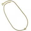Collares con Dije 04.63.0006 Oro Laminado, Diseño de Cola de Raton, con Micro Pave Blanca, Pulido, Dorado