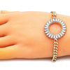 Pulsera Elegante 03.283.0120.07 Oro Laminado, con Zirconia Cubica Blanca, Pulido, Dorado