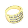 Anillo Multi Piedra 01.346.0017.08 Oro Laminado, con Zirconia Cubica Blanca, Pulido, Dorado