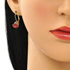 Arete Gancho Frances 5.128.078 Oro Laminado, con Zirconia Cubica Topacio, Pulido, Dorado