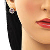 Arete Dormilona 02.387.0017.3 Oro Laminado, con Zirconia Cubica Amatista y Blanca, Pulido, Dorado