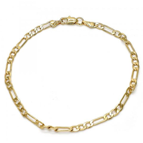 Pulsera Básica 04.242.0015.09GT Tono Dorado, Diseño de Figaro, Pulido, Dorado