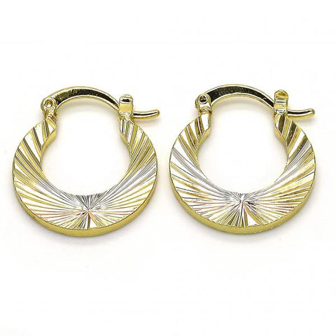 Argolla Pequeña 02.102.0043.20 Oro Laminado, Diamantado, Tricolor