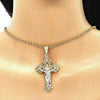 Dije Religioso 05.351.0023 Oro Laminado, Diseño de Crucifijo, Pulido, Tricolor