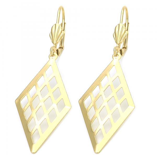 Arete Colgante 5.072.012 Oro Laminado, Diseño de Filigrana, Dorado