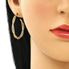 Arete Dormilona 02.163.0141 Oro Laminado, Diseño de Paperclip, Pulido, Dorado
