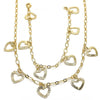 Collar y Pulso 06.63.0203 Oro Laminado, Diseño de Corazon, Pulido, Dorado