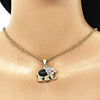 Dije Religioso 05.213.0042.1 Oro Laminado, Diseño de Elefante, con Opal Negro y CristalGranate, Pulido, Dorado