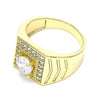 Anillo de Hombre 01.283.0027.11 Oro Laminado, con Zirconia Cubica Blanca, Pulido, Dorado