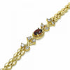 Pulsera Elegante 03.357.0013.2.07 Oro Laminado, con Zirconia Cubica Granate y Blanca, Pulido, Dorado
