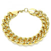 Pulsera Básica 03.331.0142.09 Oro Laminado, Diseño de Chunky, Pulido, Dorado