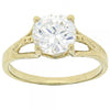 Anillo Multi Piedra 5.167.028.09 Oro Laminado, Diseño de Solitario, con Zirconia Cubica Blanca, Pulido, Dorado