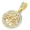 Dije Elegante 05.351.0078.1 Oro Laminado, Diseño de Arbol y Corazon, Diseño de Arbol, Pulido, Tricolor