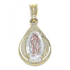 Dije Religioso 05.351.0120 Oro Laminado, Diseño de Gota y Guadalupe, Diseño de Gota, Pulido, Tricolor