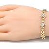 Pulsera Elegante 03.357.0015.07 Oro Laminado, con Zirconia Cubica Blanca, Pulido, Dorado