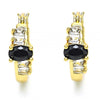Argolla Pequeña 02.210.0303.3.15 Oro Laminado, con Zirconia Cubica Negro y Blanca, Pulido, Dorado