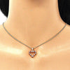 Collares con Dije 04.156.0049.1.20 Oro Laminado, Diseño de Corazon, con Micro Pave Granate y Blanca, Pulido, Dorado