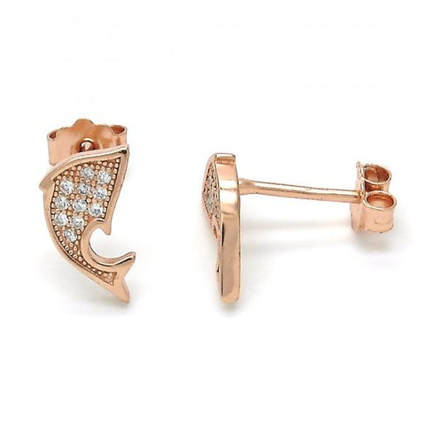 Arete Dormilona 02.174.0075.1 Plata Rodinada, con Micro Pave Blanca, Pulido, Oro Rosado