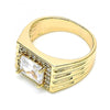 Anillo de Hombre 01.266.0048.12 Oro Laminado, con Zirconia Cubica Blanca y Micro PaveBlanca, Pulido, Dorado