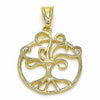 Dije Elegante 05.09.0063 Oro Laminado, Diseño de Arbol y Filigrana, Diseño de Arbol, Pulido, Dorado