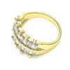 Anillo Multi Piedra 01.346.0020.08 Oro Laminado, con Zirconia Cubica Blanca, Pulido, Dorado