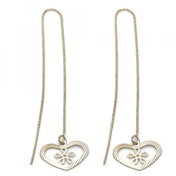 Arete Violador 5.119.012 Oro Laminado, Diseño de Corazon, Dorado