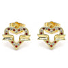 Arete Dormilona 02.156.0278.2 Oro Laminado, Diseño de Corazon, con Micro Pave Granate y Blanca, Pulido, Dorado