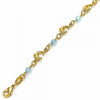 Pulsera Elegante 03.32.0218.07 Oro Laminado, Diseño de Delfin, con Cristal Aguamarina, Pulido, Dorado