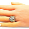 Anillo Elegante 01.380.0024.08 Oro Laminado, Diseño de Guadalupe y Flor, Diseño de Guadalupe, Pulido, Dorado