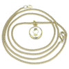 Collares con Dije 04.374.0003.1.20 Oro Laminado, Diseño de Mano de Dios, Esmaltado Blanco, Dorado