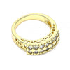 Anillo Multi Piedra 01.346.0023.09 Oro Laminado, con Zirconia Cubica Blanca, Pulido, Dorado