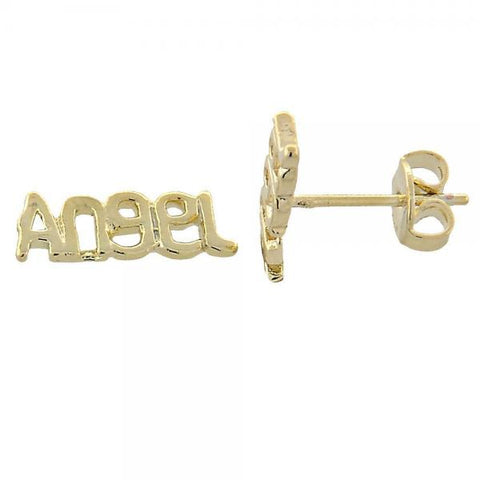 Arete Dormilona 02.94.0051 *PROMO* Oro Laminado, Diseño de Angel, Pulido, Dorado