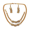 Collar, Pulso y Arete 16.004 Oro Laminado, con Zirconia Cubica , Dorado