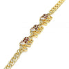 Pulsera Elegante 03.63.2138.1.07 Oro Laminado, Diseño de Elefante, con Zirconia Cubica Granate y Blanca, Pulido, Dorado