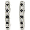 Argolla Huggie 02.217.0024.5.15 Rodio Laminado, con Zirconia Cubica Negro y Blanca, Pulido, Rodinado