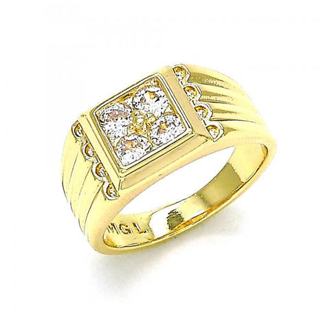 Anillo Infantil 01.185.0017.05 Oro Laminado, con Zirconia Cubica Blanca, Pulido, Dorado