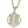 Dije Religioso 05.351.0073 Oro Laminado, Diseño de San Judas, con Cristal Blanca, Pulido, Tricolor