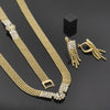 Collar, Pulso y Arete 5.012.001 Oro Laminado, con Zirconia Cubica , Dorado