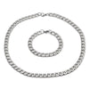 Collar y Pulso 06.116.0024 Acero Inoxidable, Diseño de Cubana Pave, Diamantado, Acero