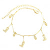 Pulsera de Dije 03.105.0035.10 Oro Laminado, Diseño de Zapato, Diamantado, Dorado