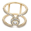 Anillo Multi Piedra 01.155.0039.07 Oro Laminado, con Cristal Blanca y Zirconia CubicaBlanca, Pulido, Dorado