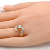 Anillo Multi Piedra 01.213.0001.08 Oro Laminado, con Zirconia Cubica Blanca, Pulido, Dorado