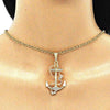 Dije Elegante 05.380.0096 Oro Laminado, Diseño de Ancla y Torcido, Diseño de Ancla, con Cristal Blanca, Pulido, Tricolor