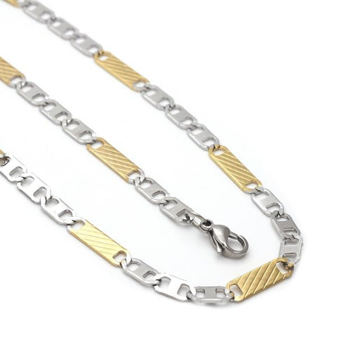Collar y Pulso 04.113.0057.24 Acero Inoxidable, Diseño de Mariner, Diamantado, Dos Tonos