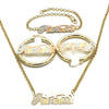 Collar, Pulso y Arete 06.63.0235.1 Oro Laminado, Pulido, Tricolor