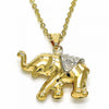Dije Elegante 03.32.0268 Oro Laminado, Diseño de Elefante, Pulido, Dos Tonos