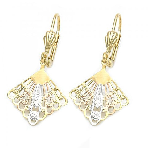 Arete Colgante 5.079.009 Oro Laminado, Tricolor