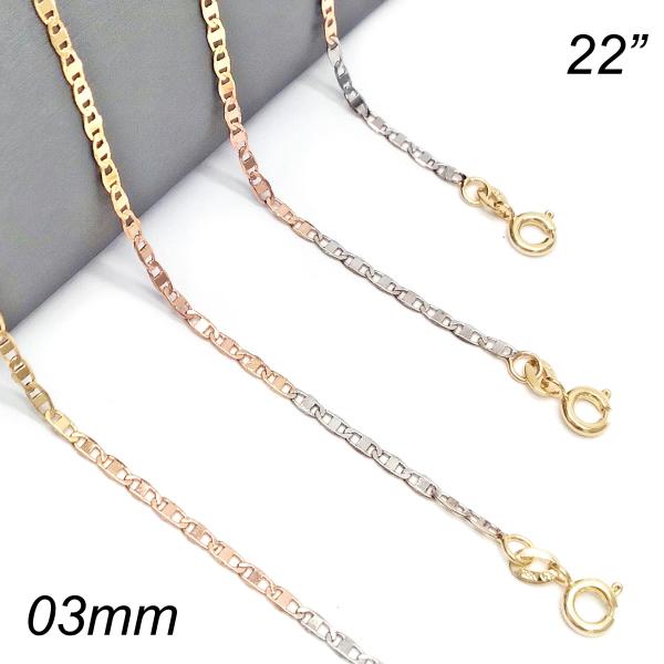 Gargantilla Básica 04.58.0015.22 Oro Laminado, Pulido, Tricolor