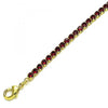Pulsera Tennis 03.130.0009.1.07 Oro Laminado, con Zirconia Cubica Granate, Pulido, Dorado
