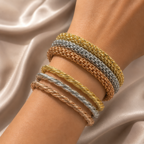 Aros trío de oro laminado